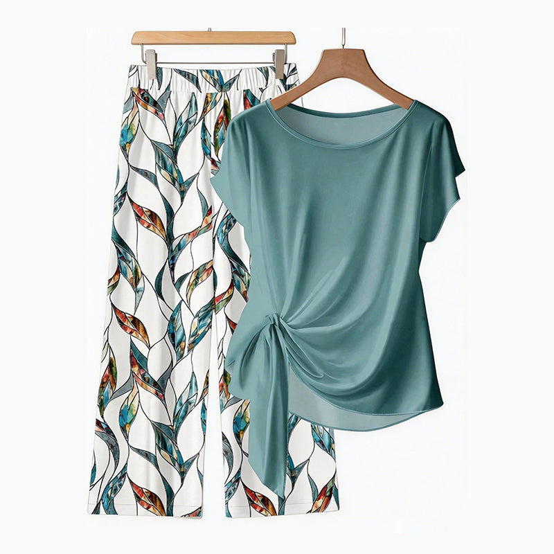 ๐ 50% OFF NOW! ๐ฅ Women's Side-Tie Top & Patterned Pants Set โ Flowy & Adjustable โ Perfect for summer vacations or resort wear โ breezy tropical vibes ๐