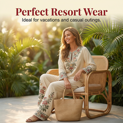 📢📢50% OFF !! ⏰ Women's Long Sleeve Blouse & Wide-Leg Trousers Set – Flowy, elegant & lightweight – perfect for work, brunch or travel – chic 2-piece style 🌸